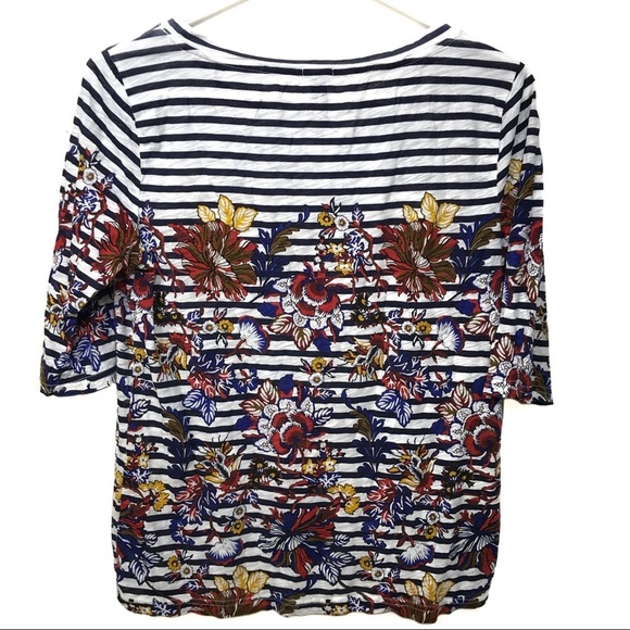 J Crew floral striped tee size‎ small style 44418 - Picture 5 of 7